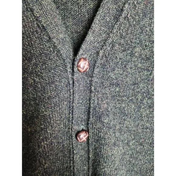 Pendleton mens Shetland wool cardigan sz L Academia grandpa preppy extra button - Picture 2 of 7